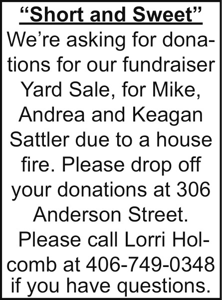 Support a Local Family, 406-749-0348