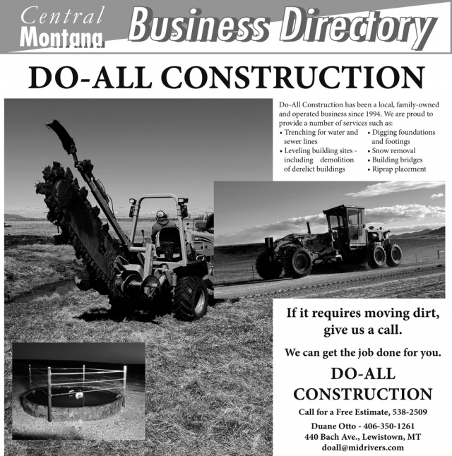 Call for Dirt Work Today, Do-All Construction