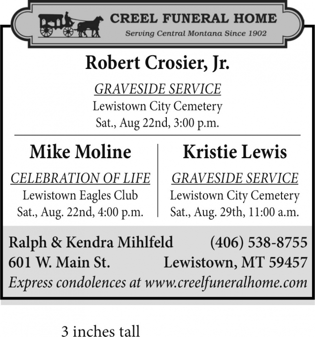 Compassionate Funeral Care, Creel Funeral Home, Lewistown, MT