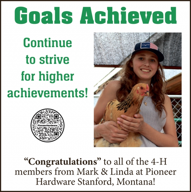 Congrats to Our 4-H Members, Pioneer Hardware, LLC, Stanford, MT