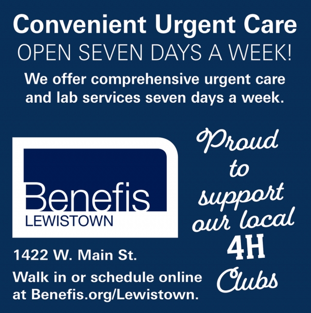 Urgent Care, Open Daily, Benefis Lewistown, Lewistown, MT