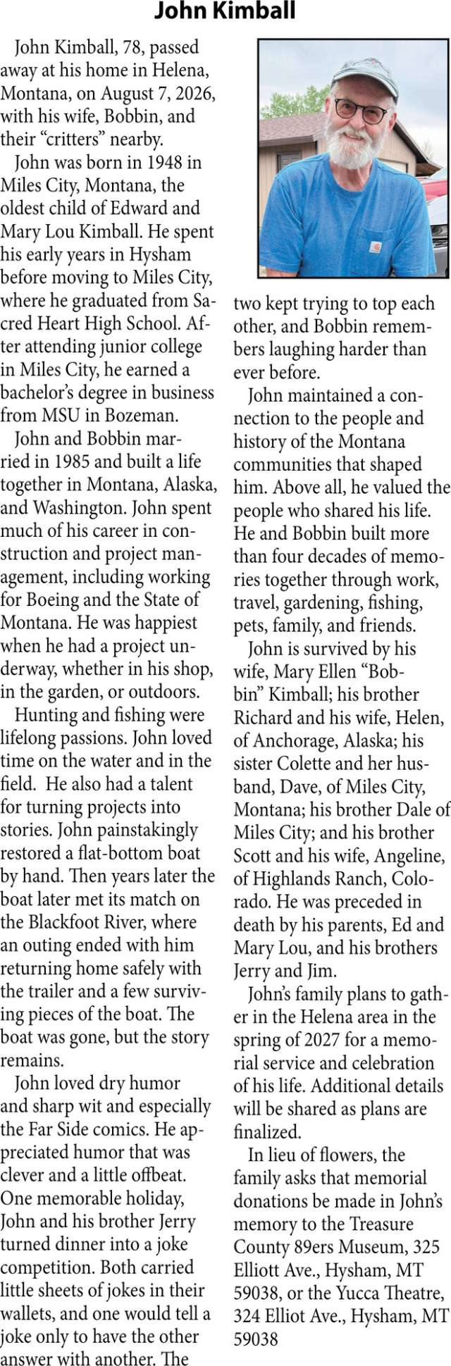 Celebration of Life, John Kimball