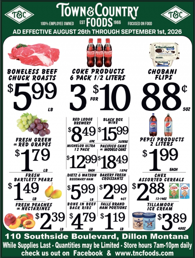 Huge Grocery Savings Inside, Town & Country Foods - Dillon, Dillon, MT