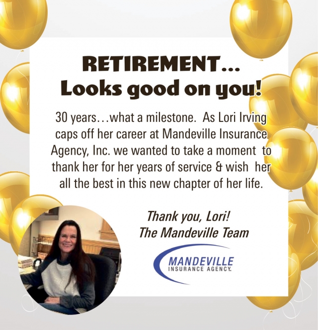 Cheers To 30 Years Of Service, Mandeville Insurance Agency, Columbus, MT