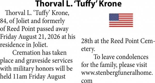Celebration of Life, Thorval L. "Tuffy" Krone