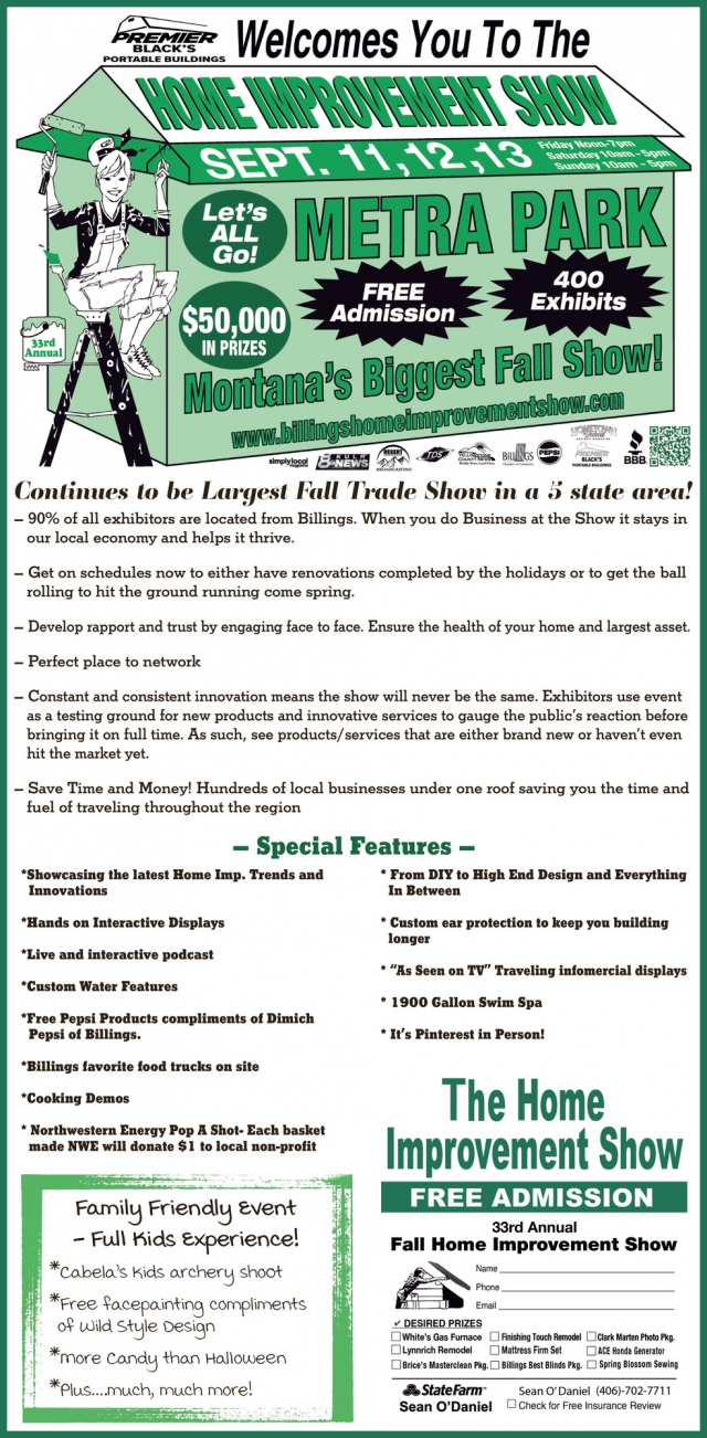 Don't Miss This Big Show!, Billings Home Improvement Show - September 11-13, 2026