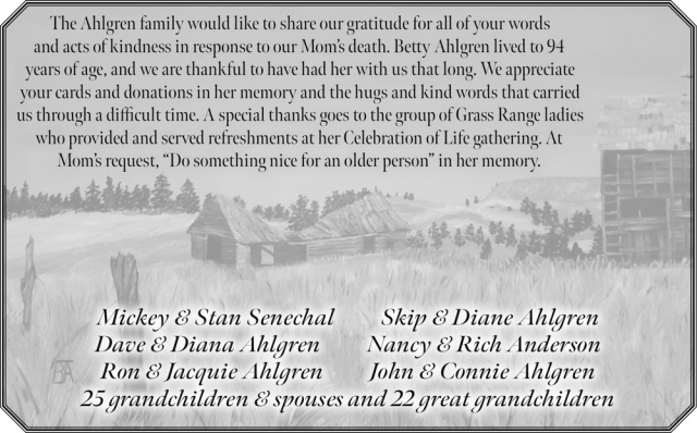 Thankful For Every Kind Word, Ahlgren Family
