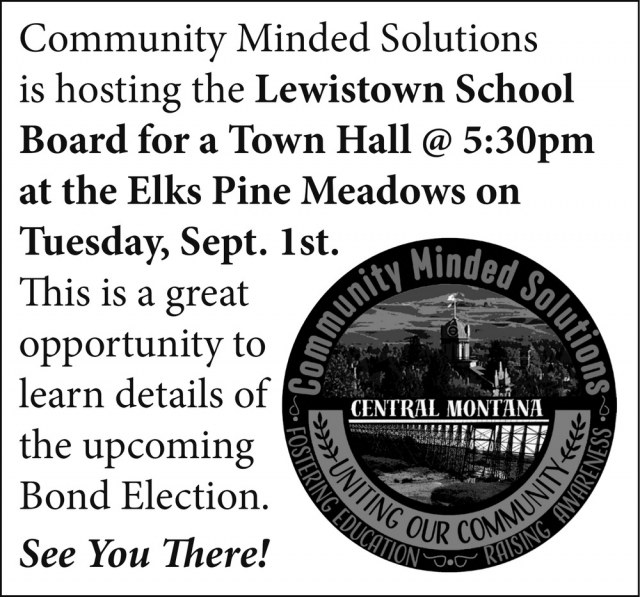 Join The Town Hall Now, Lewistown School Board Town Hall - Sept 1, 2026