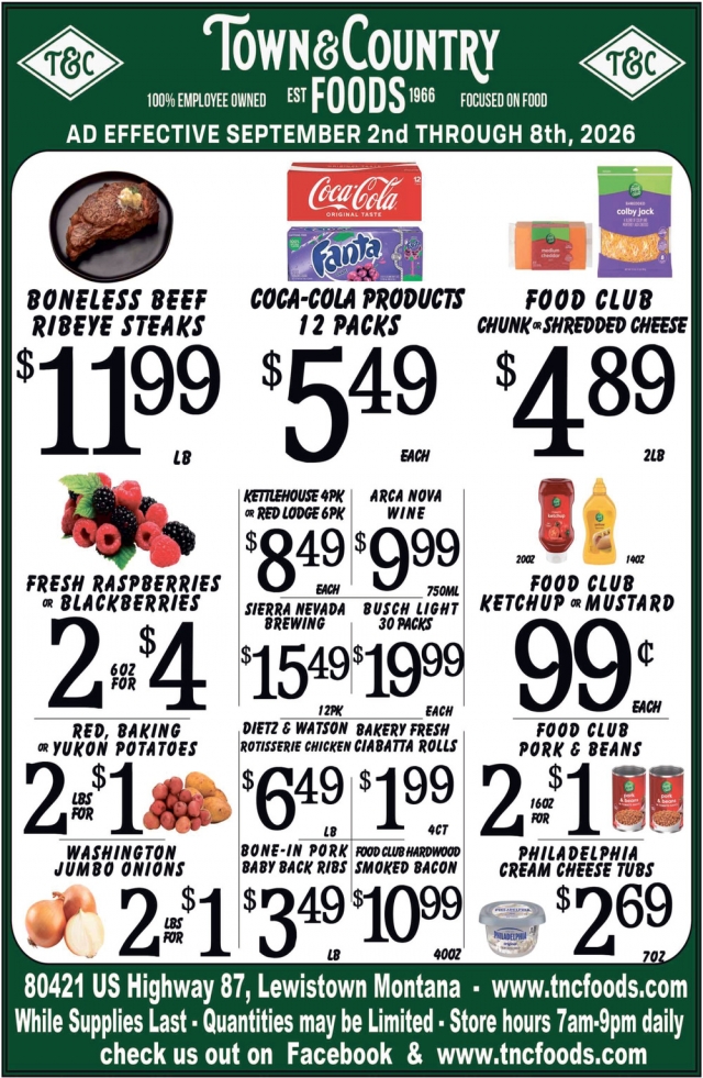 Weekly Deals You Can't Miss, Town & Country Foods - Lewiston, Lewistown, MT