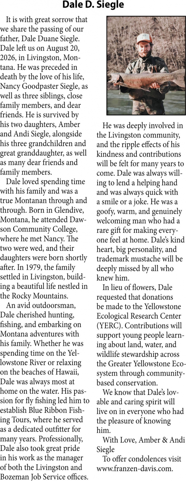 Celebration of Life, Dale D. Siegle