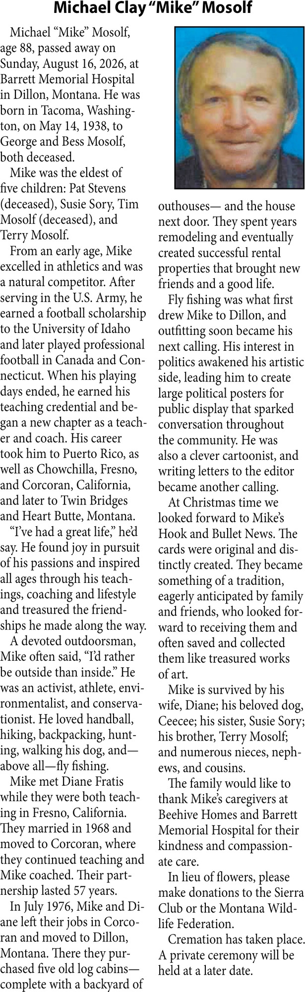 Celebration of Life, Michael Clay "Mike" Mosolf
