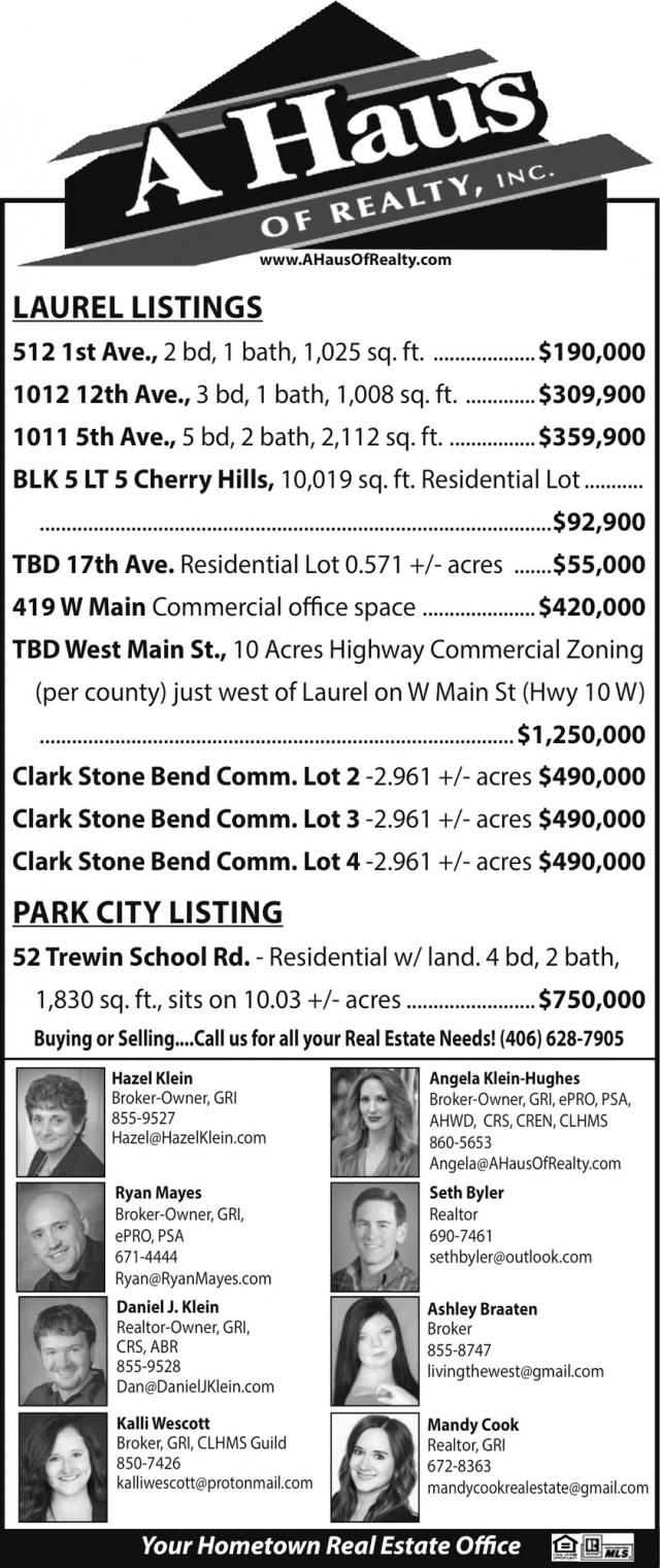 Explore Local Listings Now, A Haus of Realty, Inc., Laurel, MT