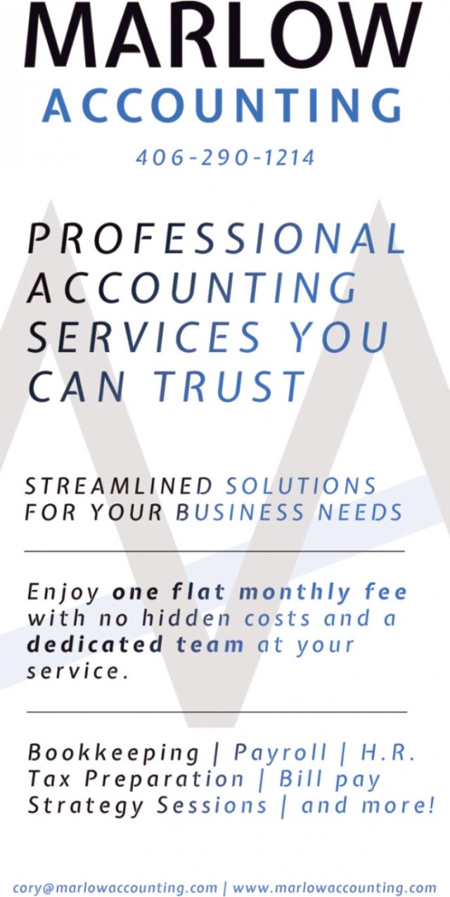 Professional Accounting Services, Marlow Accounting, Billings, MT