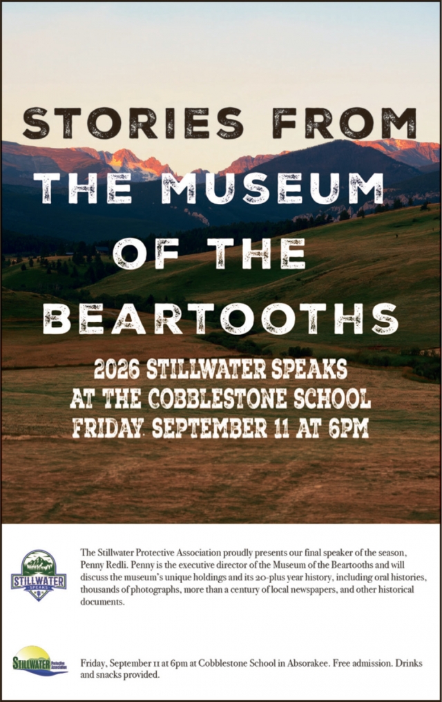 Free Talk, Local History, Stillwater Speaks 2026, Absarokee, MT