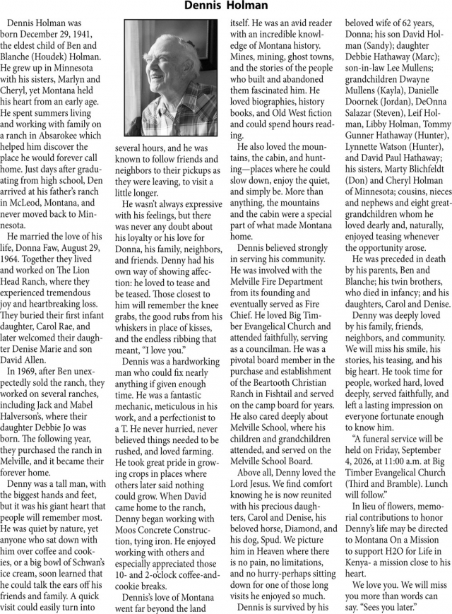 Celebration of Life , Dennis Holman