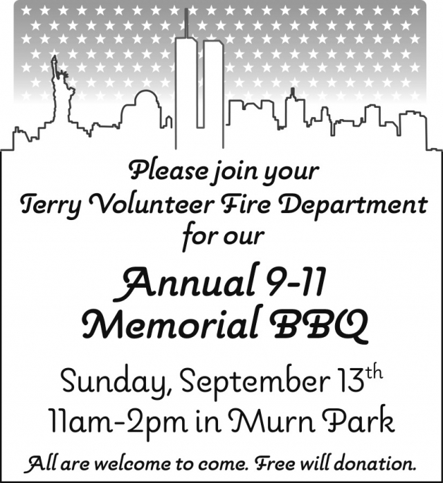 Join Us To Honor Heroes, Annual 9-11 Memorial BBQ - September 13, 2026