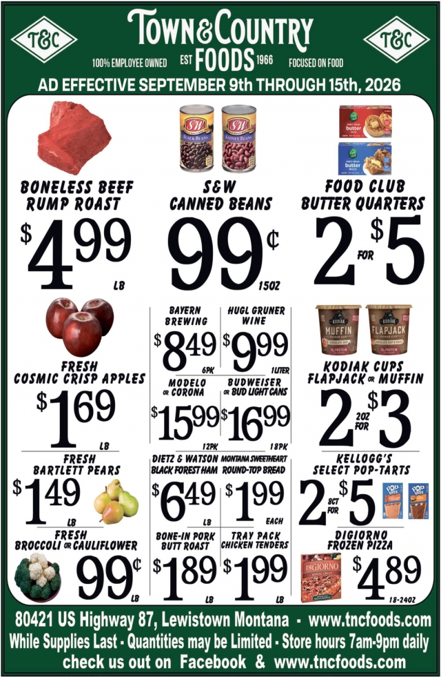 Weekly Deals You Can't Miss, Town & Country Foods - Lewiston, Lewistown, MT