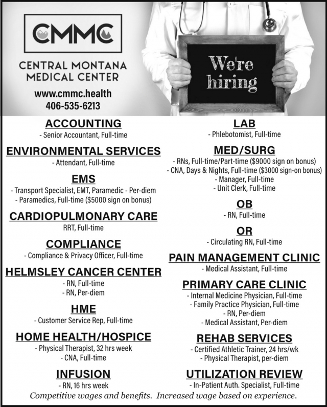 Grow Your Career Here, Central Montana Medical Center, Lewistown, MT