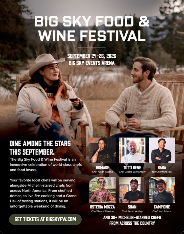An Unforgettable Weekend of Dining, Big Sky Food & Wine Festival - September 24–26, 2026