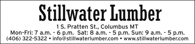 Everything You Need to Build, Stillwater Lumber, Columbus, MT