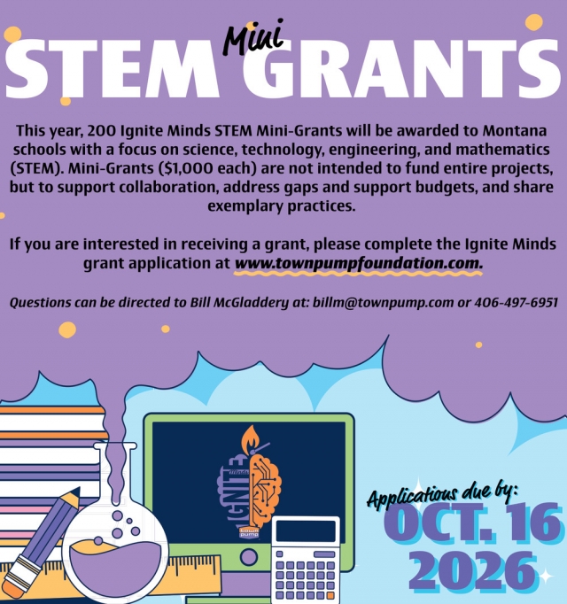 Apply for Free STEM Funds , Town Pump Charitable Foundation, Butte, MT
