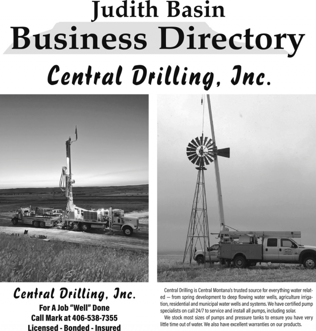Trusted Water Well Drilling, Central Drilling, Inc., Lewistown, MT