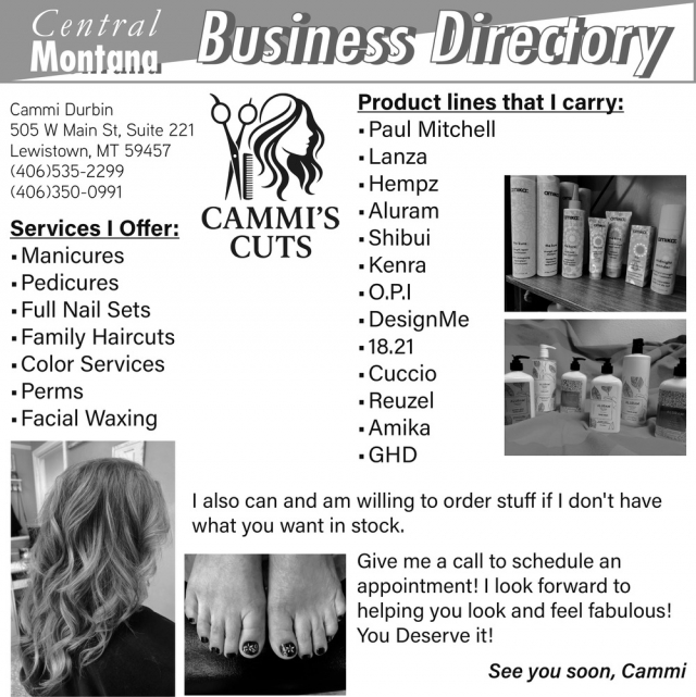 Book Your Transformation, Cammi's Cuts, Lewistown, MT