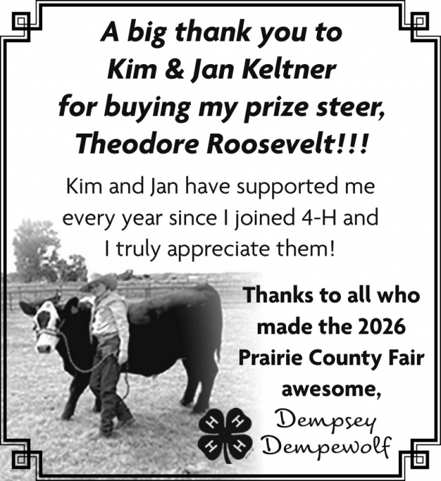 Thanks to Our Fair Buyers, Dempsey Dempewolf