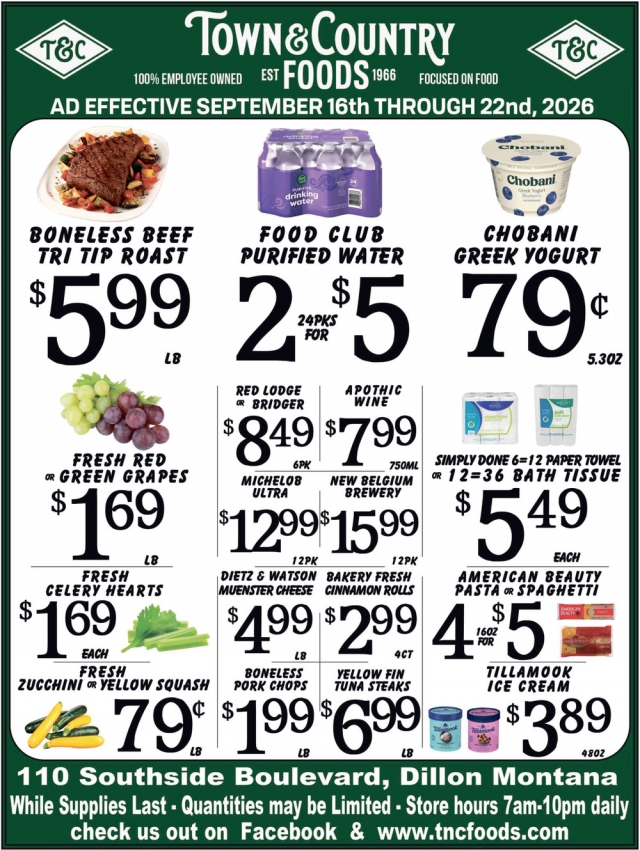 Huge Grocery Savings Inside, Town & Country Foods - Dillon, Dillon, MT