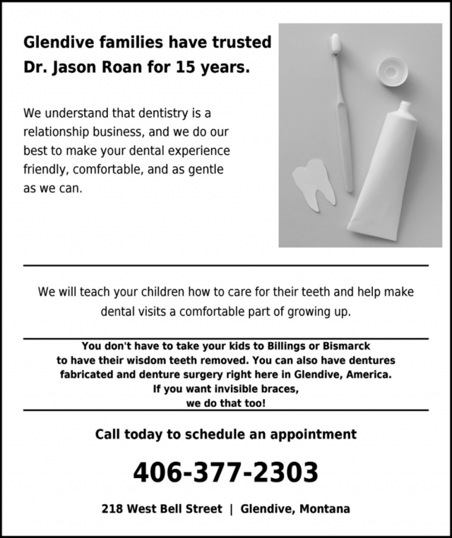 Trusted Dentist, 15 Years, Rimrock Dental Clinic, Glendive, MT