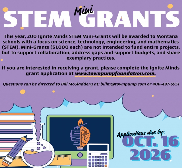 Apply For $1,000 STEM Funds  , Town Pump Charitable Foundation, Butte, MT