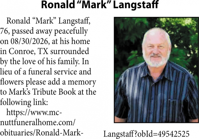 Celebration of Life, Ronald "Mark" Langstaff