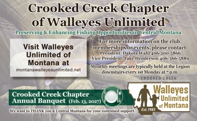 Meet Fellow Walleye Anglers, Crooked Creek Chapter of Walleyes Unlimited, Lewistown, MT