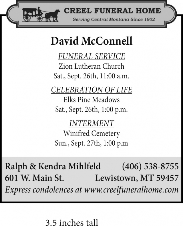 Funeral & Memorial Services, Creel Funeral Home, Lewistown, MT