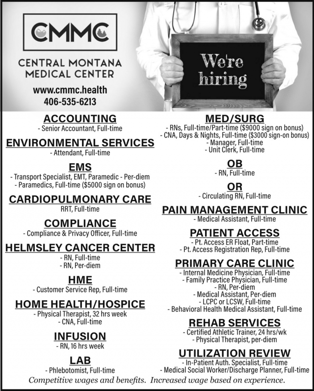 Registered Nurse, Central Montana Medical Center, Lewistown, MT