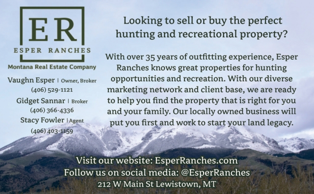 Expert Ranch Real Estate, Esper Ranches, Lewistown, MT