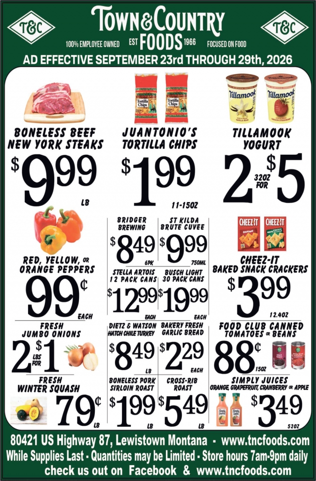 Weekly Deals You Can't Miss, Town & Country Foods - Lewiston, Lewistown, MT