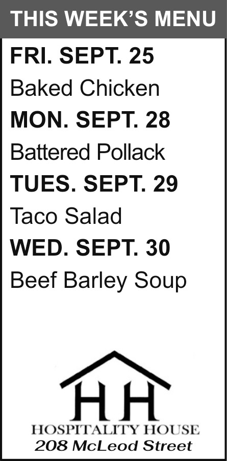 See This Week's Menu Now, Hospitality House, Big Timber, MT