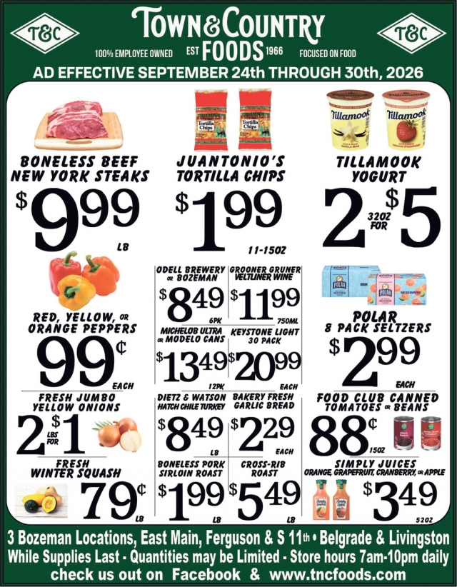 Great Deals While Supplies Last, Town & Country Foods - Bozeman, Bozeman, MT