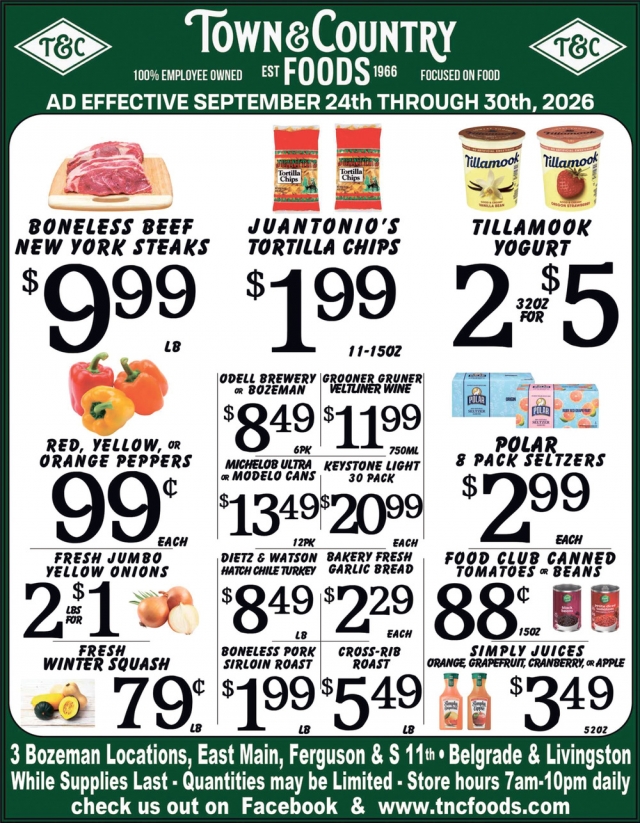 Great Deals While Supplies Last, Town & Country Foods - Bozeman, Bozeman, MT