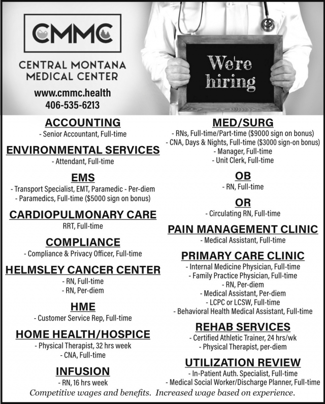 Internal Medicine Physician, Central Montana Medical Center, Lewistown, MT