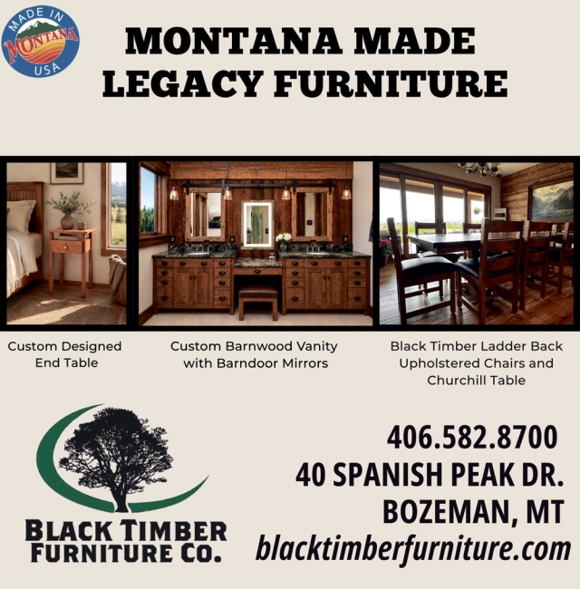 Handcrafted Outdoor Furniture, Black Timber Furniture Co., Bozeman, MT