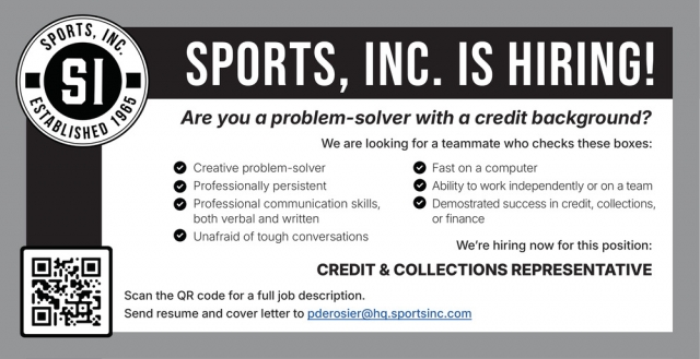 Credit & Collections Representative, Sports, Inc., Lewistown, MT