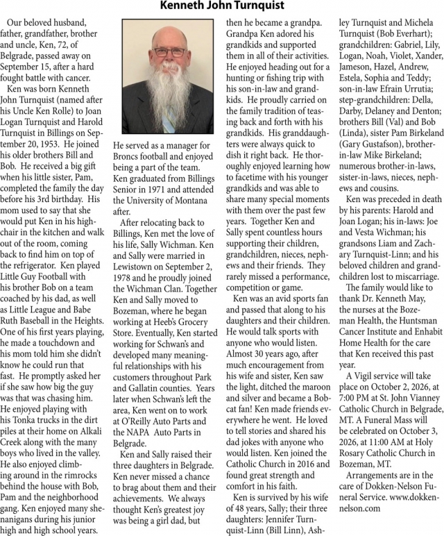 In Loving Memory, Kenneth John Turnquist
