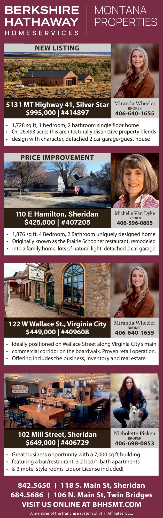 New Listing, Don't Miss Out, Michelle Van Dyke / Nicholette Picken / Miranda Wheeler - Berkshire Hathaway HomeServices Montana Properties