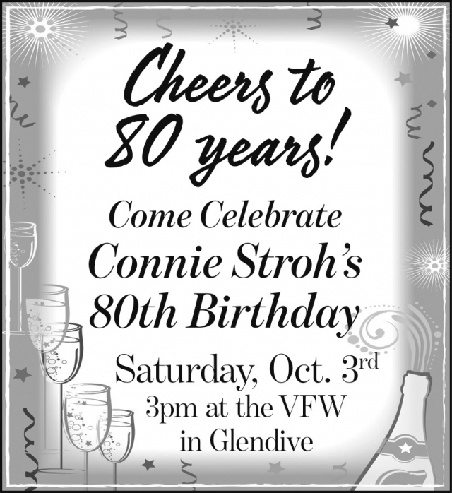 80th Birthday, Connie Stroh