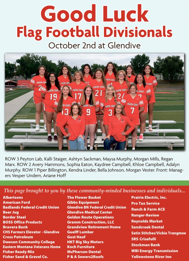 Good Luck Flag Football Divisionals!, Dawson County High School