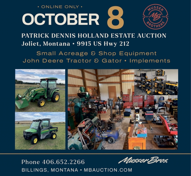 Anvil Land Farm Equipment Auction, Musser Bros Auctions and Real Estate, Billings, MT