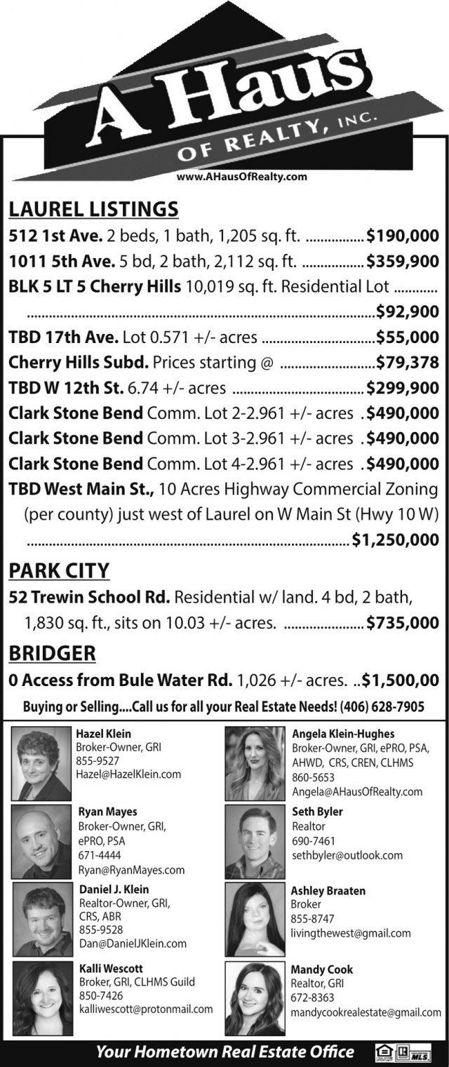 Explore Local Listings Now          , A Haus of Realty, Inc., Laurel, MT