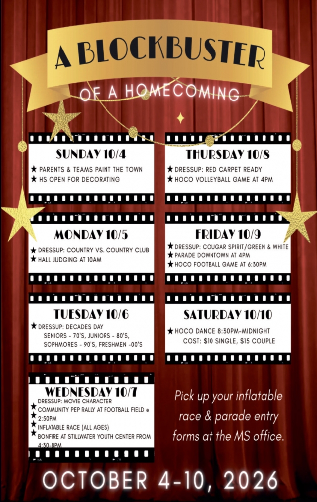 Homecoming Week Is Here, A Blockbuster of a Homecoming - Oct. 4-10, 2026
